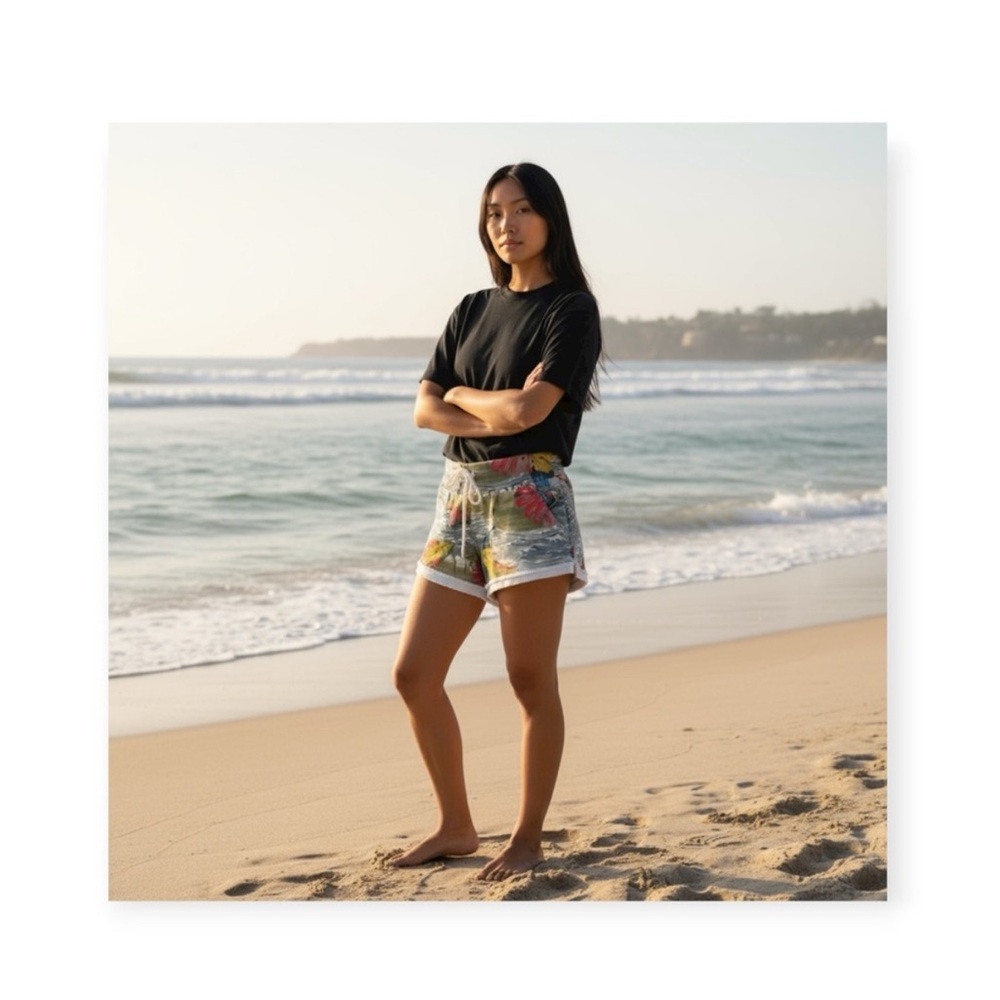 HTF: Lucky ☘︎︎ Hawaiian Surfer Sweatpants Shorts ☘︎︎ Palm Ocean Breeze ☘︎︎ Small